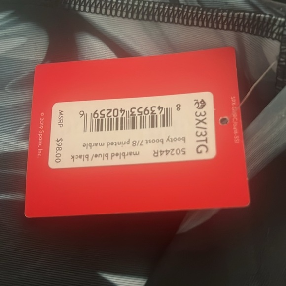 NWT Spanx Booty Boost 7/8 Leggings Marbled Blue - Picture 4 of 8